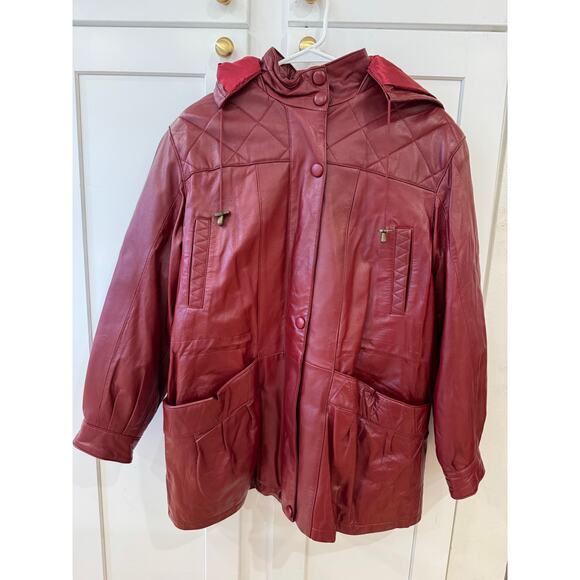 Vintage Red Excelled Collection Red Maroon Anorak Coat Size XL XXL - Picture 1 of 4
